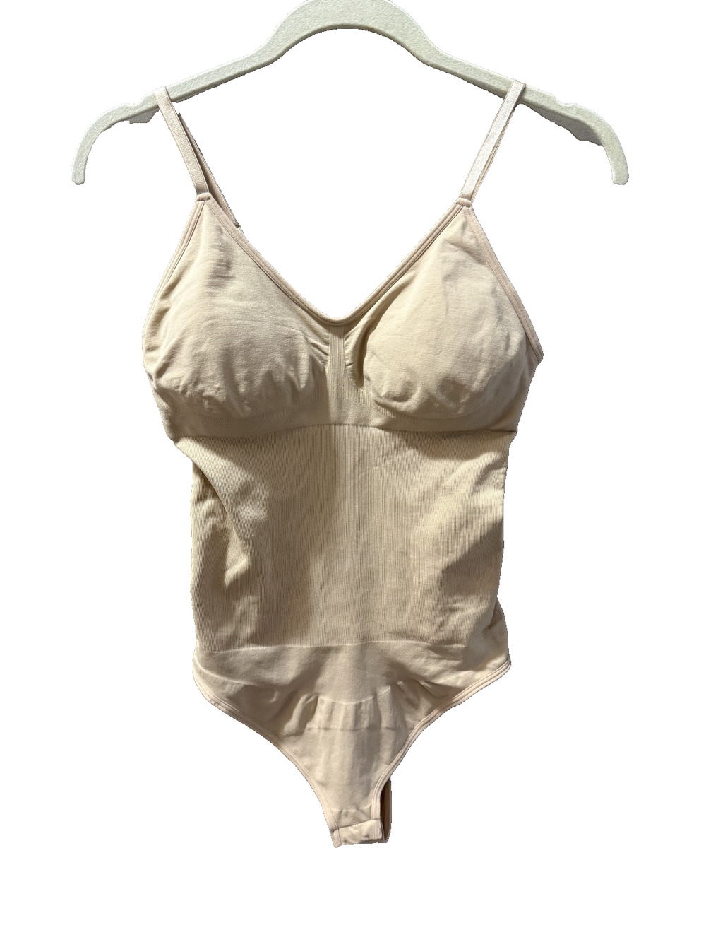 Women's Body Shaper Thong Bodysuit Fits like L (XL/XXL) Nude Tummy Control